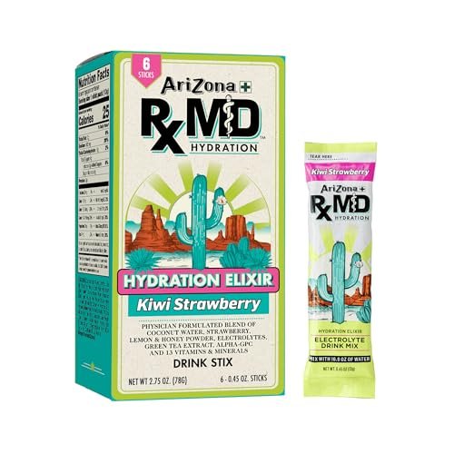 Arizona Rx MD Hydration Kiwi Strawberry - Getränkepulver - 920 mg Elektrolyte - 0,45 g Pulversticks (6er-Pack)