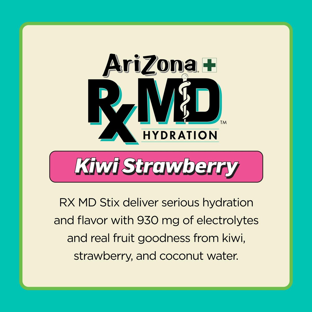 Arizona Rx MD Hydration Kiwi Strawberry - Getränkepulver - 920 mg Elektrolyte - 0,45 g Pulversticks (6er-Pack)