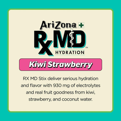 Arizona Rx MD Hydration Kiwi Strawberry - Getränkepulver - 920 mg Elektrolyte - 0,45 g Pulversticks (6er-Pack)