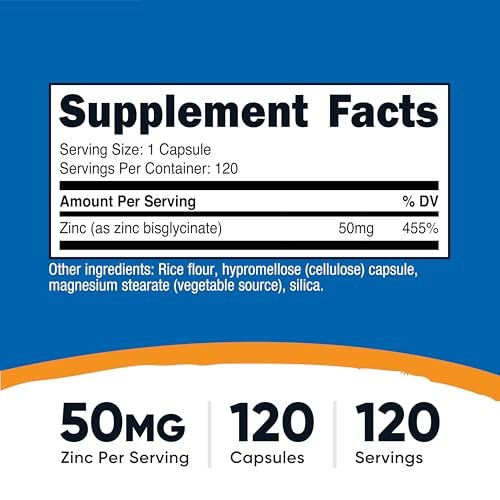 Nutricost Zink Bisglycinat (50 mg) – 120 vegane Kapseln, GVO-frei, glutenfrei