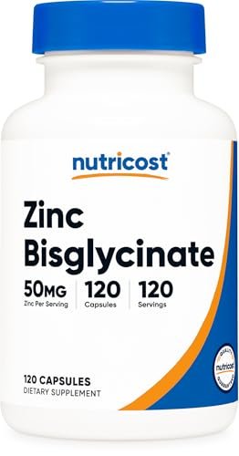 Nutricost Zink Bisglycinat (50 mg) – 120 vegane Kapseln, GVO-frei, glutenfrei