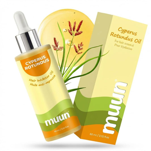 Muun Cyperus Rotundus Öl – Reduziert unerwünschten Haarwuchs, verlangsamt das Nachwachsen – After-Shave-Öl für Gesicht, Bikini, Achseln, Körper – Feuchtigkeitsspendender & nährender Haarwuchshemmer, 100% natürlich