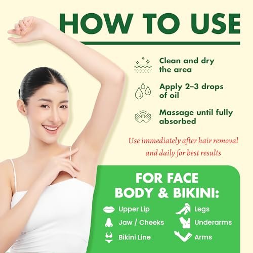 Muun Cyperus Rotundus Öl – Reduziert unerwünschten Haarwuchs, verlangsamt das Nachwachsen – After-Shave-Öl für Gesicht, Bikini, Achseln, Körper – Feuchtigkeitsspendender & nährender Haarwuchshemmer, 100% natürlich