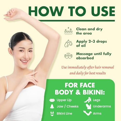 Muun Cyperus Rotundus Öl – Reduziert unerwünschten Haarwuchs, verlangsamt das Nachwachsen – After-Shave-Öl für Gesicht, Bikini, Achseln, Körper – Feuchtigkeitsspendender & nährender Haarwuchshemmer, 100% natürlich