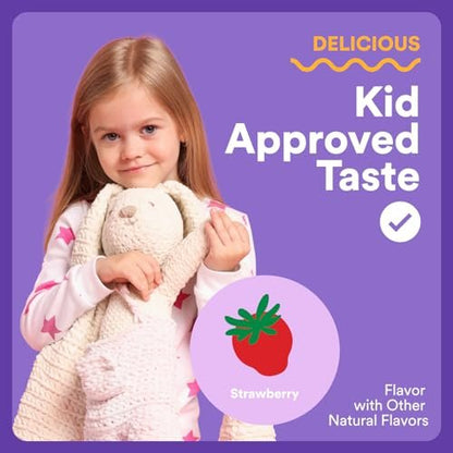 SmartyPants Kids Sleep Gummies ohne Melatonin – L-Theanin, Zitronenmelisse & Magnesium – Erdbeergeschmack – 60 Stück