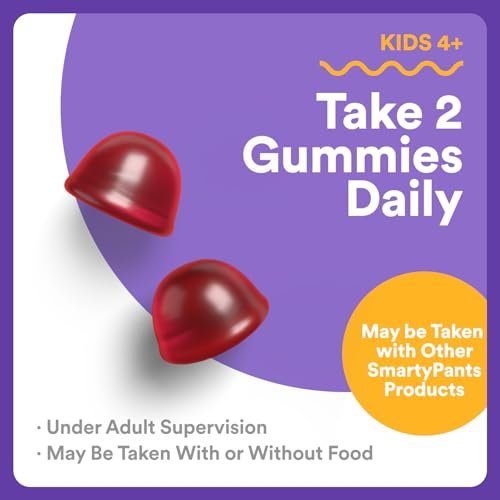 SmartyPants Kids Sleep Gummies ohne Melatonin – L-Theanin, Zitronenmelisse & Magnesium – Erdbeergeschmack – 60 Stück