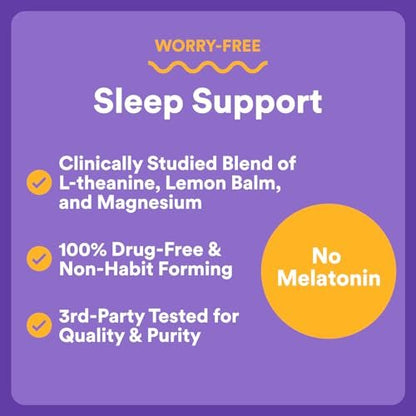 SmartyPants Kids Sleep Gummies ohne Melatonin – L-Theanin, Zitronenmelisse & Magnesium – Erdbeergeschmack – 60 Stück