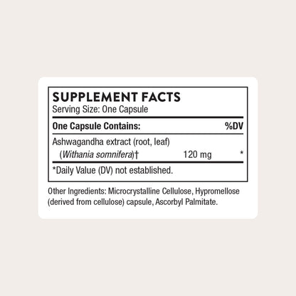 THORNE Ashwagandha – Hochkonzentriertes Shoden® für Stressabbau, Energie und geistige Klarheit – 30 Kapseln