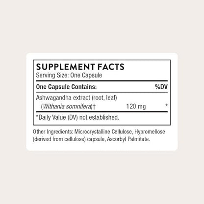 THORNE Ashwagandha – Hochkonzentriertes Shoden® für Stressabbau, Energie und geistige Klarheit – 30 Kapseln