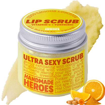 Handmade Heroes Kurkuma Lippenpeeling mit Vitamin C – 100% natürlicher, veganer Peeling für dunkle, trockene, rissige Lippen – Tiefenpflegender Zuckerpeeling 30 ml