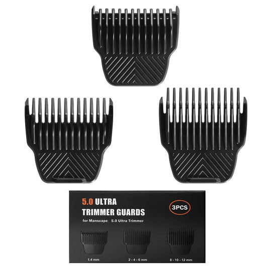 3 Ersatz-Schutzaufsätze für Manscaped The Lawn Mower 5.0 Ultra – 7 Schnittlängen von 1/18" bis 1/2" – Passend für Manscaped Lawn Mower 5.0 Trimmer