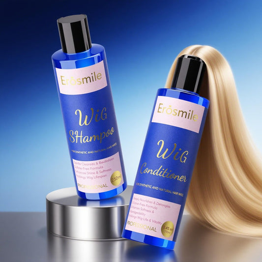 Luxus Perücken Shampoo und Conditioner Set für synthetische & Echthaar Perücken | Sulfatfrei, pflegend, entwirrend, glänzend & weich, verlängert die Lebensdauer der Perücke - 2er Pack