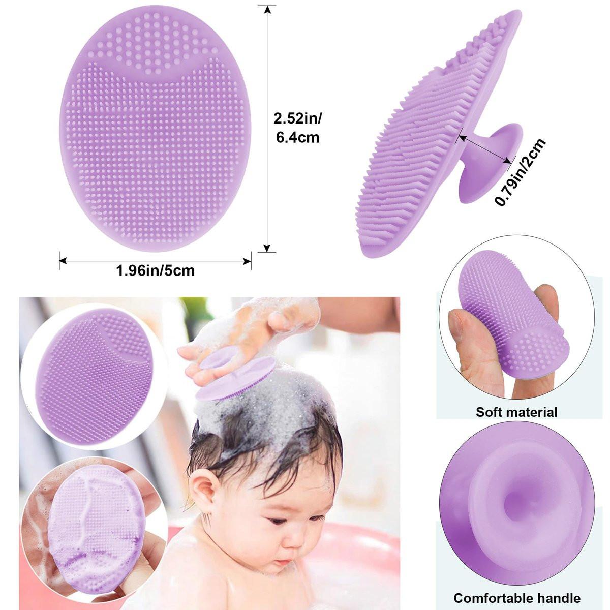 Molylove Baby Haarbürste und Purple Cradle Cap Bürsten Set für Neugeborene und Kleinkinder, Holz Baby Haarbürsten Set mit weichen Ziegenhaarborsten, Baby Haarpflegeset 2 Stück