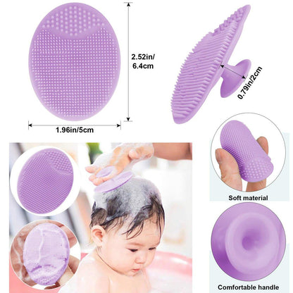 Molylove Baby Haarbürste und Purple Cradle Cap Bürsten Set für Neugeborene und Kleinkinder, Holz Baby Haarbürsten Set mit weichen Ziegenhaarborsten, Baby Haarpflegeset 2 Stück