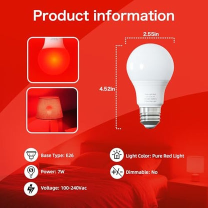 Edoyosa Rotlichtlampe für Schlaf 670nm – Natürliche Schlafhilfe mit Blaulichtblocker, 7W E27, für Stressabbau, Entspannung, Reisen, Meditation und Yoga
