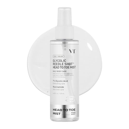 VT COSMETICS 7% Glykolische Säure Reedle Shot Kopf-bis-Fuß-Mist mit Niacinamid, Peeling-Spray für unebene & Erdbeerhaut, dunkle Flecken, Hauttextur, Keratosis Pilaris, Koreanische Hautpflege (120 ml)