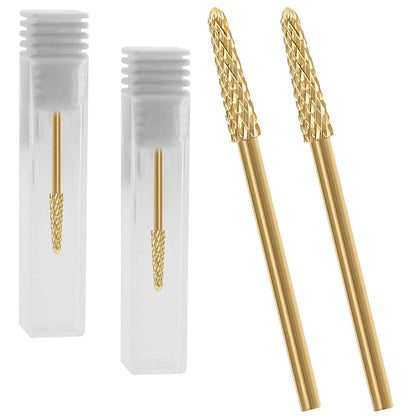2er-Pack 3/32" Cuticle-Bohrer Nagelhautbohrer Gelentferner-Fräser, Feinkegel mittlere Körnung Hartmetall Professionelles Maniküre-Werkzeug für elektrische Nagelbohrer, konisches Zubehör für den Heimgebrauch und Nagelstudios