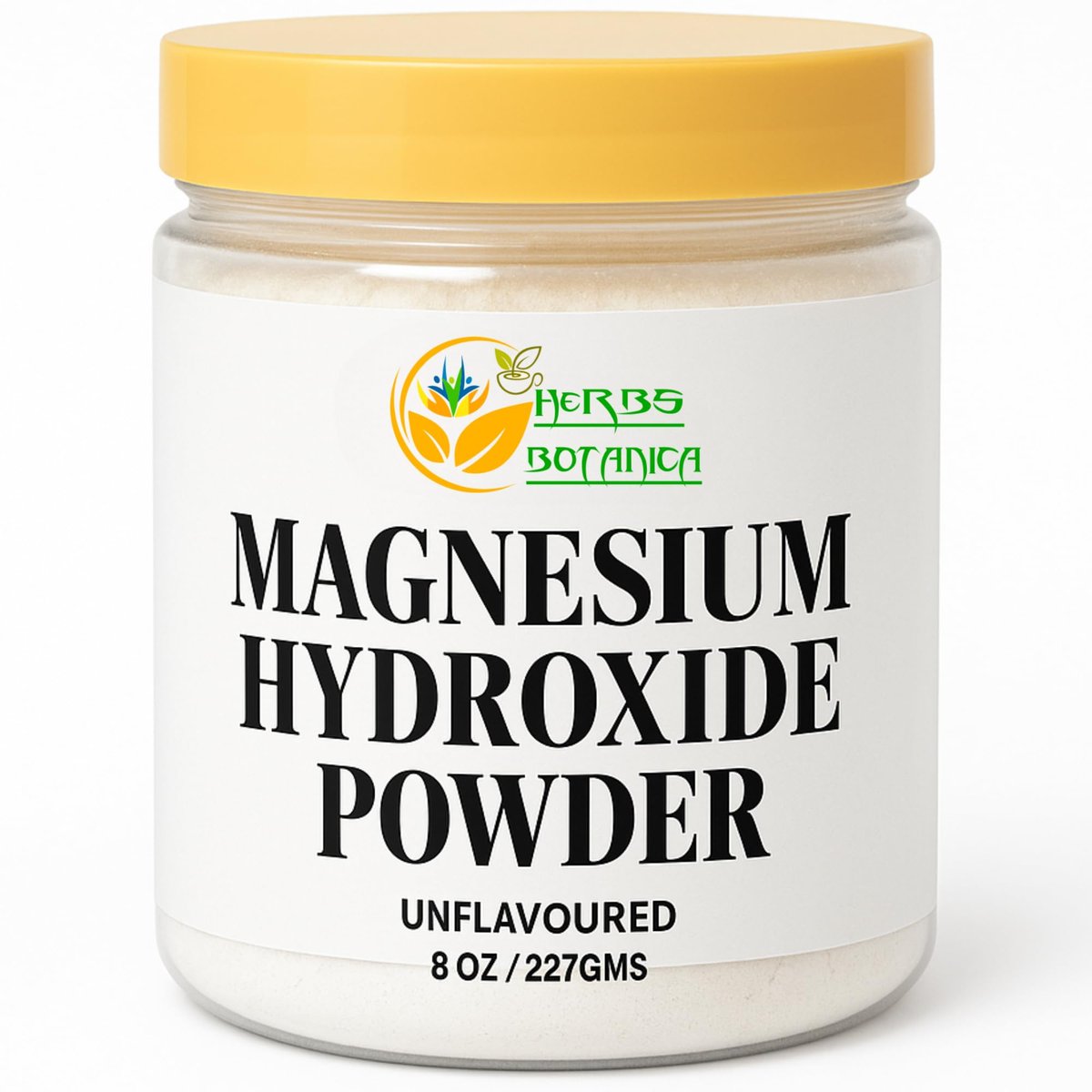 Herbs Botanica Magnesiumhydroxid-Pulver 230 g – Feines Pulver für DIY, Deodorant, Zahnpasta und Handwerk – Alternative zu ozoniertem Magnesiumoxid