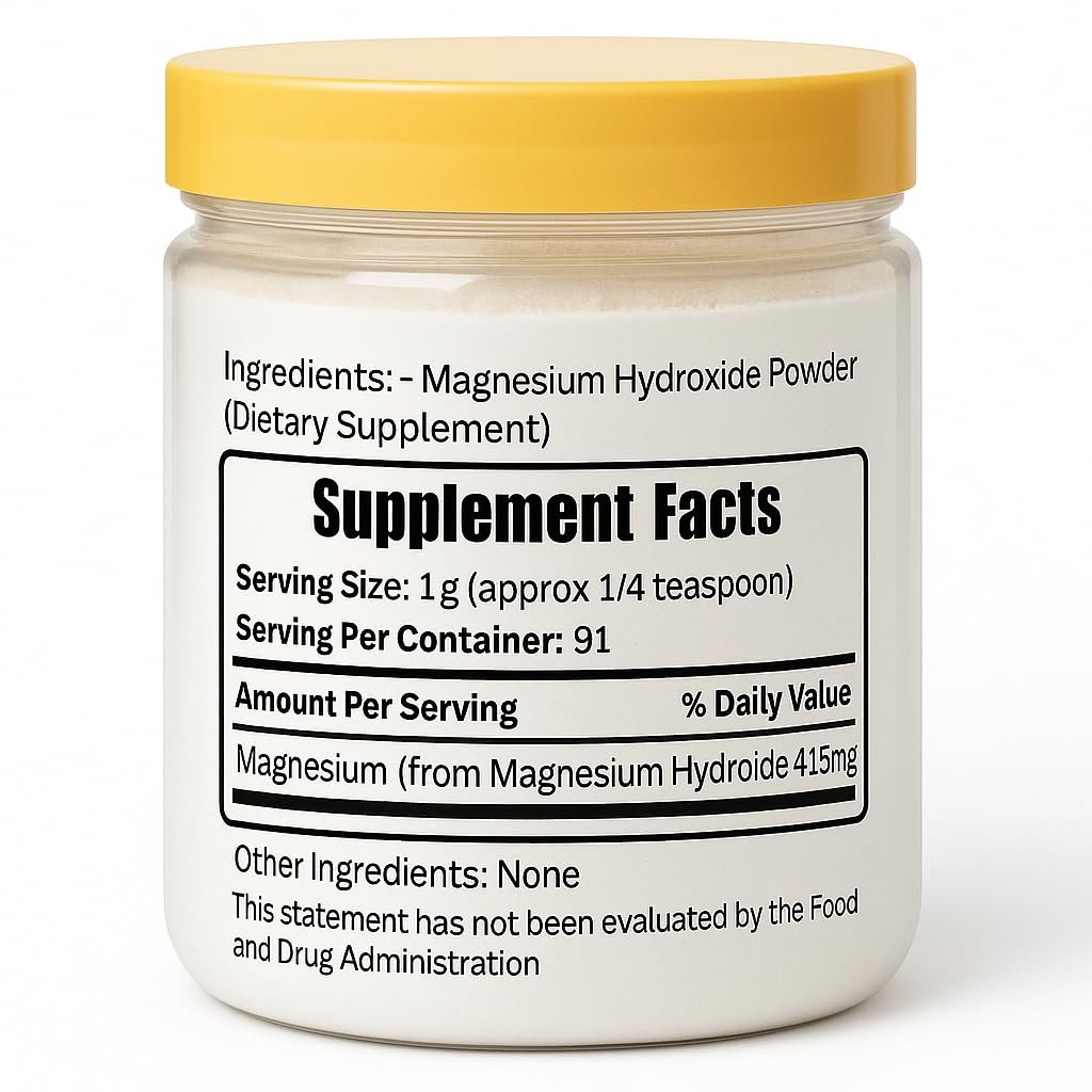 Herbs Botanica Magnesiumhydroxid-Pulver 230 g – Feines Pulver für DIY, Deodorant, Zahnpasta und Handwerk – Alternative zu ozoniertem Magnesiumoxid