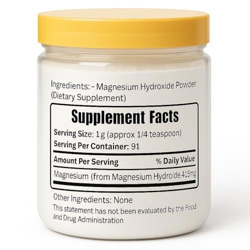 Herbs Botanica Magnesiumhydroxid-Pulver 230 g – Feines Pulver für DIY, Deodorant, Zahnpasta und Handwerk – Alternative zu ozoniertem Magnesiumoxid