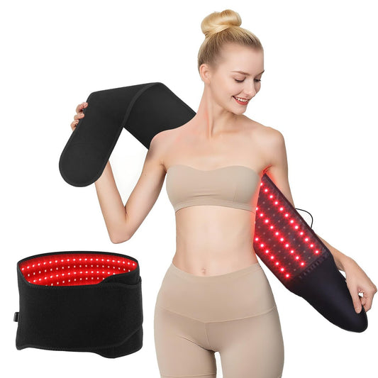 Upgrade Rote Lichttherapie für den Körper - Infrarot-Rotlichtgürtel 660nm & 850nm Infra-LEDs für Rücken, Knie, Hände, Taille, Entspannung - Weihnachtsgeschenk für Frauen, Männer, Mutter, Vater