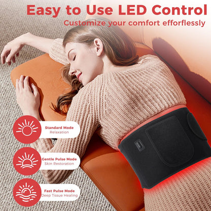 Upgrade Rote Lichttherapie für den Körper - Infrarot-Rotlichtgürtel 660nm & 850nm Infra-LEDs für Rücken, Knie, Hände, Taille, Entspannung - Weihnachtsgeschenk für Frauen, Männer, Mutter, Vater