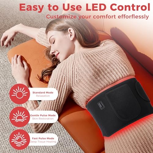 Upgrade Rote Lichttherapie für den Körper - Infrarot-Rotlichtgürtel 660nm & 850nm Infra-LEDs für Rücken, Knie, Hände, Taille, Entspannung - Weihnachtsgeschenk für Frauen, Männer, Mutter, Vater