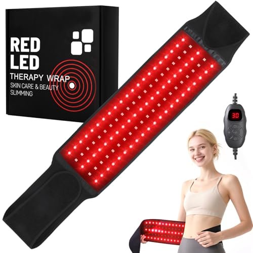 Upgrade Rote Lichttherapie für den Körper - Infrarot-Rotlichtgürtel 660nm & 850nm Infra-LEDs für Rücken, Knie, Hände, Taille, Entspannung - Weihnachtsgeschenk für Frauen, Männer, Mutter, Vater