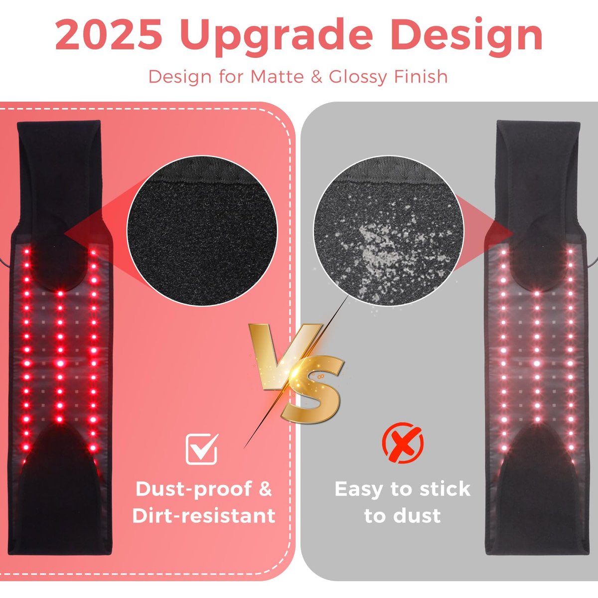 Upgrade Rote Lichttherapie für den Körper - Infrarot-Rotlichtgürtel 660nm & 850nm Infra-LEDs für Rücken, Knie, Hände, Taille, Entspannung - Weihnachtsgeschenk für Frauen, Männer, Mutter, Vater