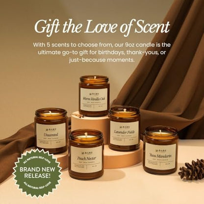 Bare Botanics Nicht-Giftige Lavendelfelder 9oz Sojakerze - 100% Pflanzliche Duftöle - Handgegossen in WI - 40+ Std Brenndauer