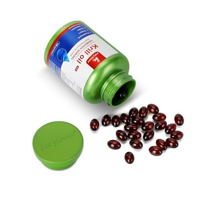 JulyDeer Krillöl 1000 mg mit Omega-3 EPA, DHA, Astaxanthin und Phospholipiden – 120 Softgel-Kapseln – Antarktisches Krillöl ohne fischigen Nachgeschmack – für Gelenke, Herz, Gehirn und Immunsystem