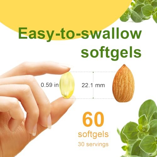 JulyDeer Oregano-Öl mit Schwarzkümmelöl – 2-in-1 Nahrungsergänzung mit hochkonzentriertem Carvacrol & Thymochinon für Antioxidantien & Immununterstützung, Non-GMO, 60 Softgels