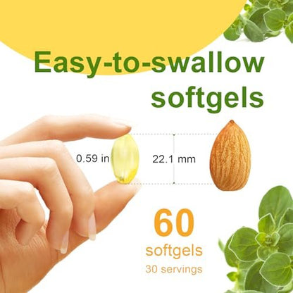 JulyDeer Oregano-Öl mit Schwarzkümmelöl – 2-in-1 Nahrungsergänzung mit hochkonzentriertem Carvacrol & Thymochinon für Antioxidantien & Immununterstützung, Non-GMO, 60 Softgels