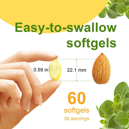 JulyDeer Oregano-Öl mit Schwarzkümmelöl – 2-in-1 Nahrungsergänzung mit hochkonzentriertem Carvacrol & Thymochinon für Antioxidantien & Immununterstützung, Non-GMO, 60 Softgels