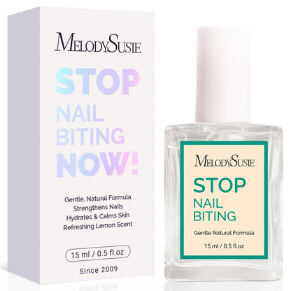 MelodySusie 15 ml Nagelbeißen-Behandlung – Schnell trocknender, bitter schmeckender Nagellack gegen Daumenlutschen & Nagelkauen, repariert geschädigte Nägel für Kinder & Erwachsene, 0,53 fl oz