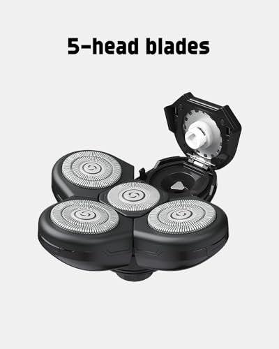 Ersatzköpfe für Skull Shaver Mini – Kompatibel mit Pitbull Gold PRO – 3 Pack langlebige Klingen + 2 Reinigungsbürsten – Für Herren-Glatzrasierer