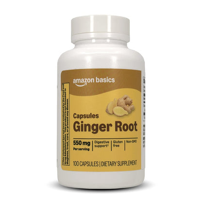 Amazon Basics Ingwerwurzel Kapseln, 550 mg, 100 Stück