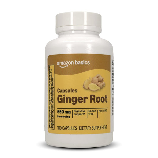 Amazon Basics Ingwerwurzel Kapseln, 550 mg, 100 Stück