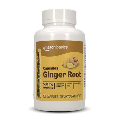 Amazon Basics Ingwerwurzel Kapseln, 550 mg, 100 Stück