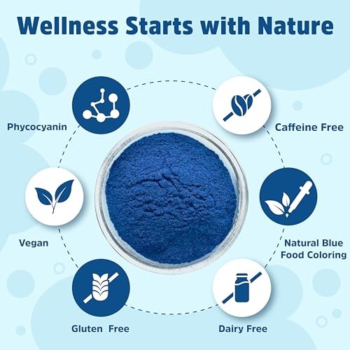 Biofunctionals Blaues Spirulina-Pulver 1 oz – natürliche blaue Lebensmittelfarbe, Phycocyanin-Extrakt, veganes Superfood für Smoothies, Backen und Energieriegel