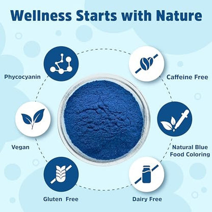 Biofunctionals Blaues Spirulina-Pulver 1 oz – natürliche blaue Lebensmittelfarbe, Phycocyanin-Extrakt, veganes Superfood für Smoothies, Backen und Energieriegel