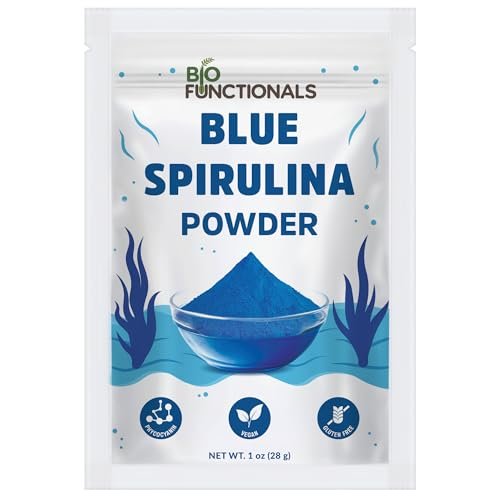 Biofunctionals Blaues Spirulina-Pulver 1 oz – natürliche blaue Lebensmittelfarbe, Phycocyanin-Extrakt, veganes Superfood für Smoothies, Backen und Energieriegel