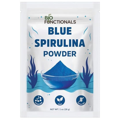 Biofunctionals Blaues Spirulina-Pulver 1 oz – natürliche blaue Lebensmittelfarbe, Phycocyanin-Extrakt, veganes Superfood für Smoothies, Backen und Energieriegel