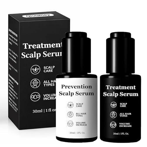 Qiuumey Haar-Serum Bundle – Behandlung gegen Haarausfall mit pflanzlichen Wirkstoffen, Prävention & Behandlung, Kopfhaut-Serum-Set für Männer & Frauen, sulfatfrei, 2 x 30 ml