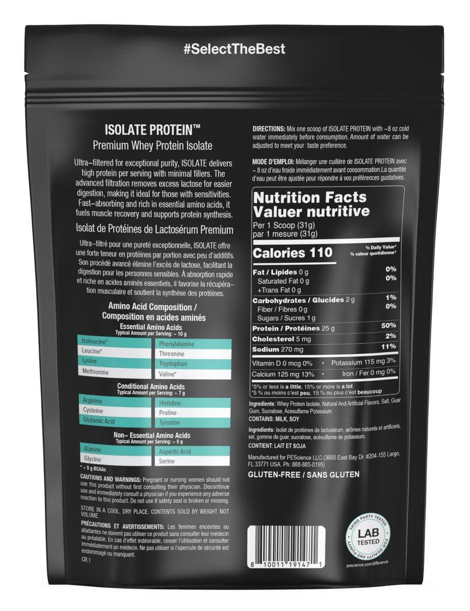 PEScience Isolate Whey Protein Pulver, Vanilla Cupcake, 5 Portionen, 100 % Molkenproteinisolat, Kohlenhydratarm, schnell absorbierender Post-Workout-Shake für Männer und Frauen