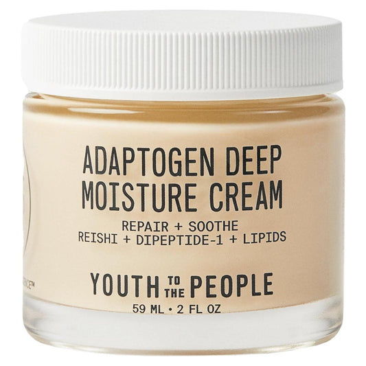 Youth To The People Adaptogen Repairing Face Moisturizer – Peptide-Feuchtigkeitscreme für empfindliche + trockene Haut, 24h Feuchtigkeit, reduziert Rötungen + beruhigt die Hautbarriere, nicht komedogen, parfümfrei – 59 ml