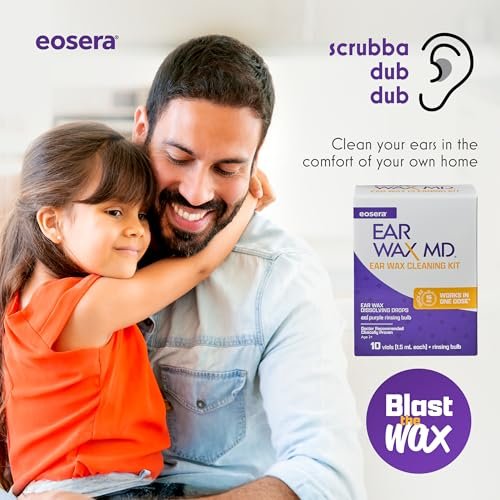 eosera Ear Wax MD Reinigungsset – Schnell wirkende Ohrenschmalz-Auflösetropfen & Spritze – Arztempfohlen, klinisch geprüft – Wirkt in 15 Minuten – 10 Einheiten