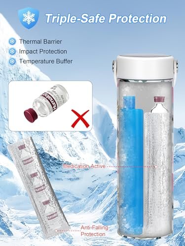 YOUSHARES Insulin Vials Schutzbeutel - Aluminiumfolie isolierte Hülle für Diabetiker Pens & Peptidfläschchen, Medikamentenorganizer für Kühlflaschen Reiseetui