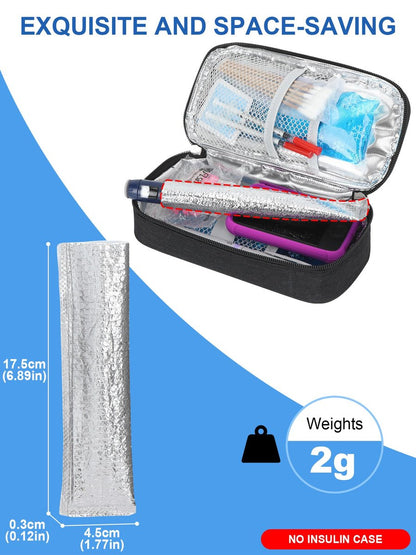 YOUSHARES Insulin Vials Schutzbeutel - Aluminiumfolie isolierte Hülle für Diabetiker Pens & Peptidfläschchen, Medikamentenorganizer für Kühlflaschen Reiseetui