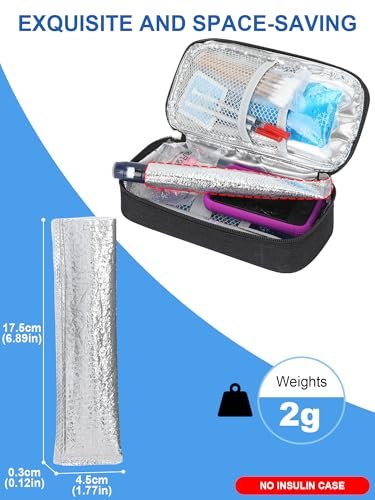 YOUSHARES Insulin Vials Schutzbeutel - Aluminiumfolie isolierte Hülle für Diabetiker Pens & Peptidfläschchen, Medikamentenorganizer für Kühlflaschen Reiseetui